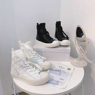 H(ẢNH THẬT) Giày Thể Thao Nữ Len Chun Pha Cổ Cao Fullbox Bill Túi Cao Cấp