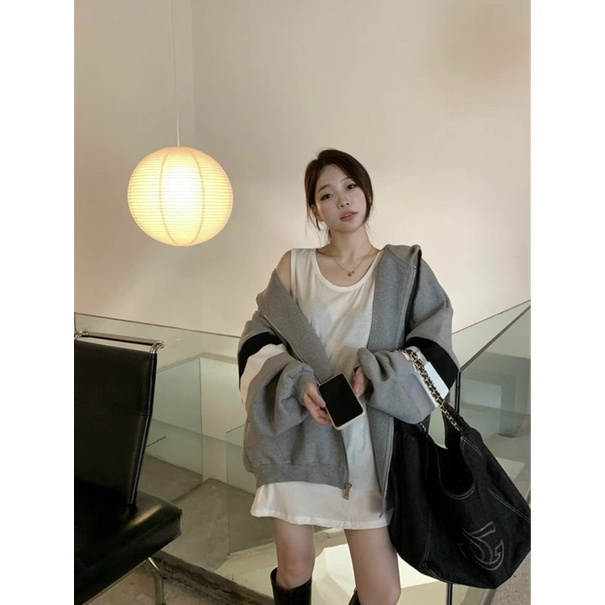 Áo khoác cotton (CÓ ẢNH THẬT) áo khoác form rộng chất nỉ cotton phong cách hàn quốc siêu đẹp sọc ba màu