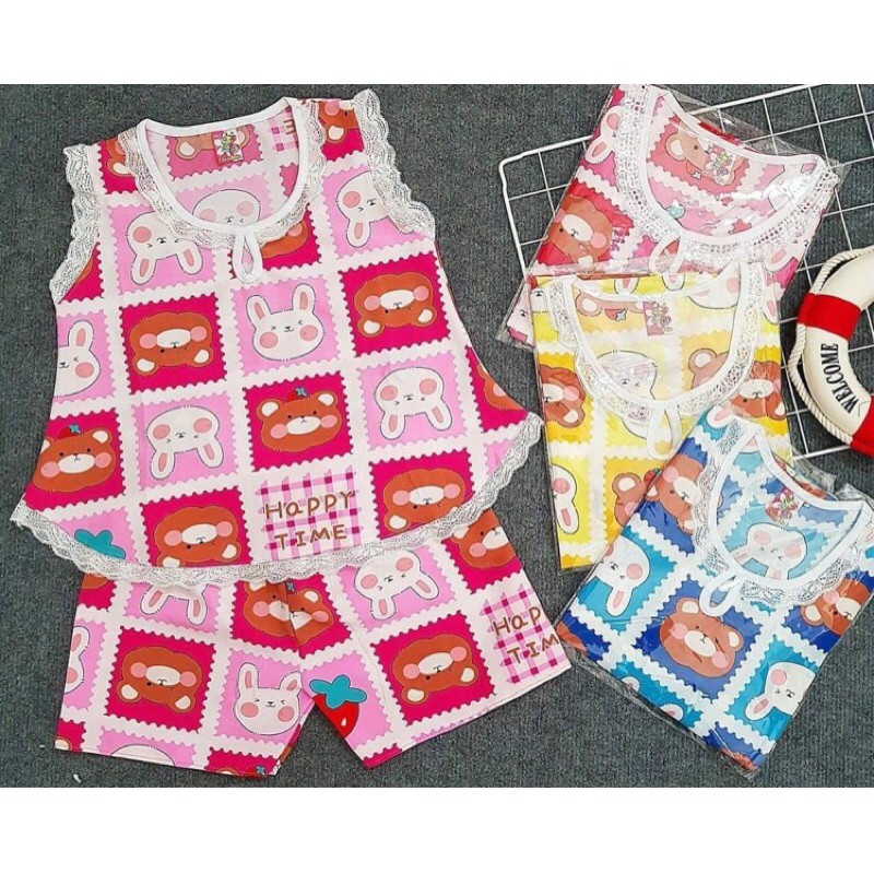 Bộ tôn / lanh bé gái size trung 20-26kg