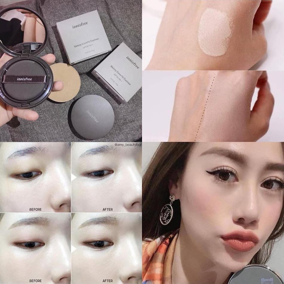 PHẤN NƯỚC INNISFREE SKINNY COVER FIT - WATER FIT CUSHION SPF34/PA++ 2019