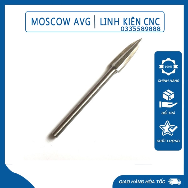 Mũi Nhọn Hình Khế Khoét Lỗ Làm Tượng Gỗ Cán 3mm Sử Dụng Máy Mài Khuôn Cầm Tay