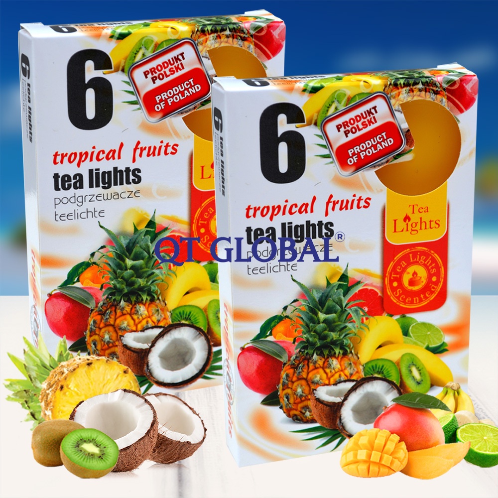 Combo 2 hộp 6 nến thơm Tealight Admit nhập khẩu Châu Âu Tropical Fruits - trái cây nhiệt đới