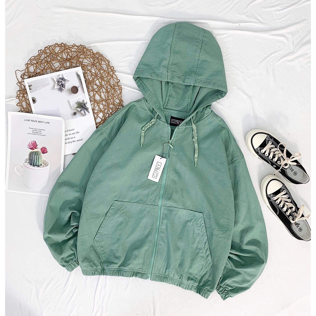 Áo Khoác Kaki Nón Basic GINNY | Áo Khoác Nữ Kaki Có Nón  | Áo Khoác Kaki Nữ Đẹp Có Mũ | Đơn Giản | Nhiều Màu | BigBuy360 - bigbuy360.vn