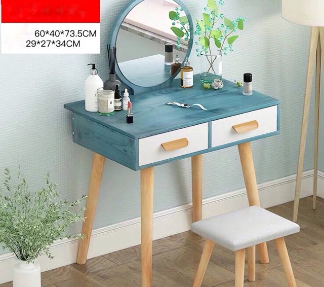 Bộ bàn ghế trang điểm B710( 60*40*73.5cm) (gồm Bàn+ ghế+ gương)