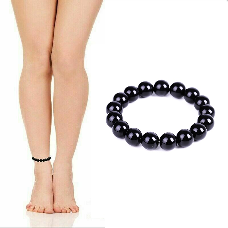 Vòng Tay Chuỗi Hạt Đá Obsidian May Mắn Thiết Kế Thời Trang Giúp Giảm Mệt Mỏi