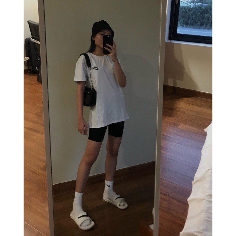 Set Áo Thun , Quần biker , Dép và Túi