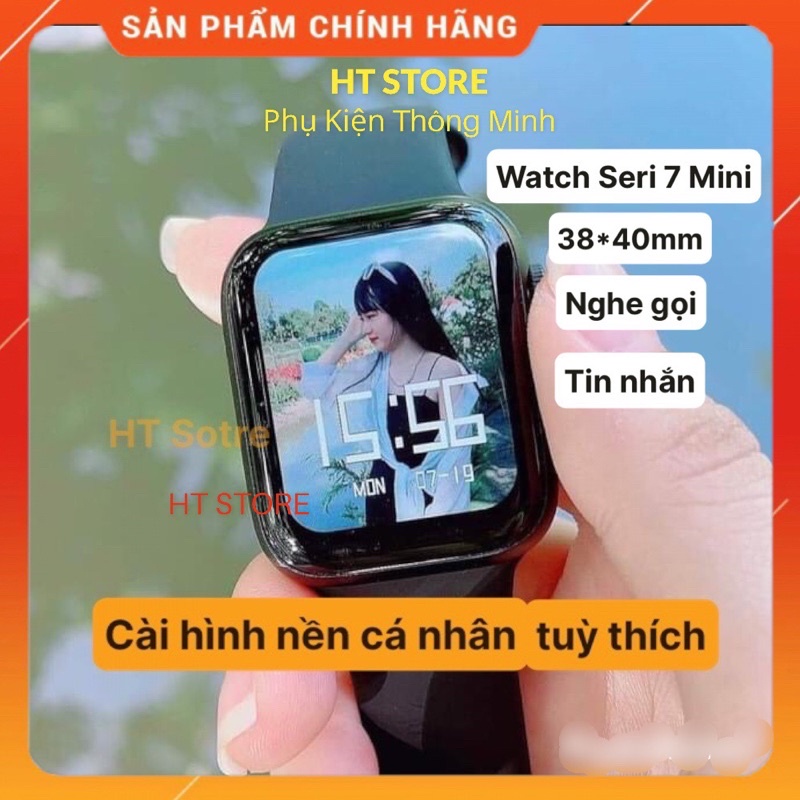 Đồng hồ thông minh sr7 mini Size 38*40mm,Full tính năng,pin khoẻ,nghe gọi