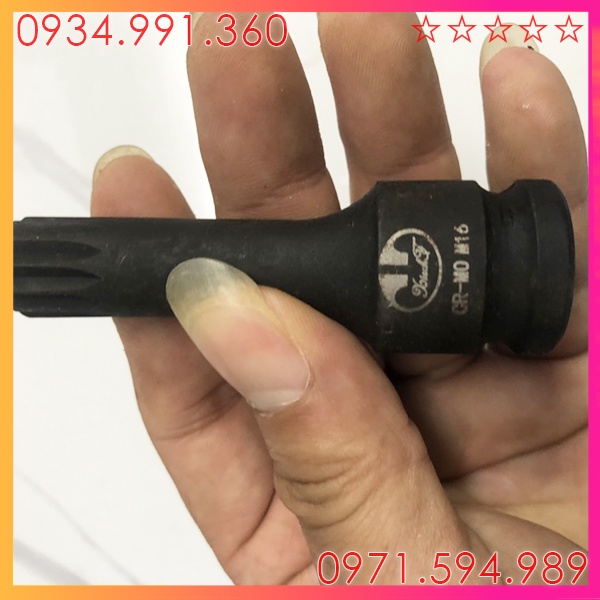 Đầu típ khẩu 1/2 inch hoa thị 12 cạnh ngoài . Nhật Bản, dài 78mm, chất liệu carbon CRMO Siêu Cứng, Siêu Bền