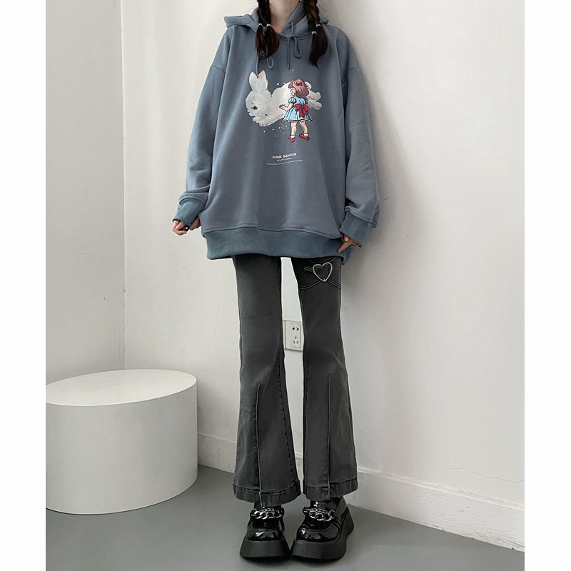 Quần jean dài lưng cao thời trang thu đông cho nữ