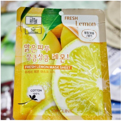 Mặt nạ dưỡng da chiết xuất từ chanh 3W Clinic Fresh Lemon Mask Sheet 23ml