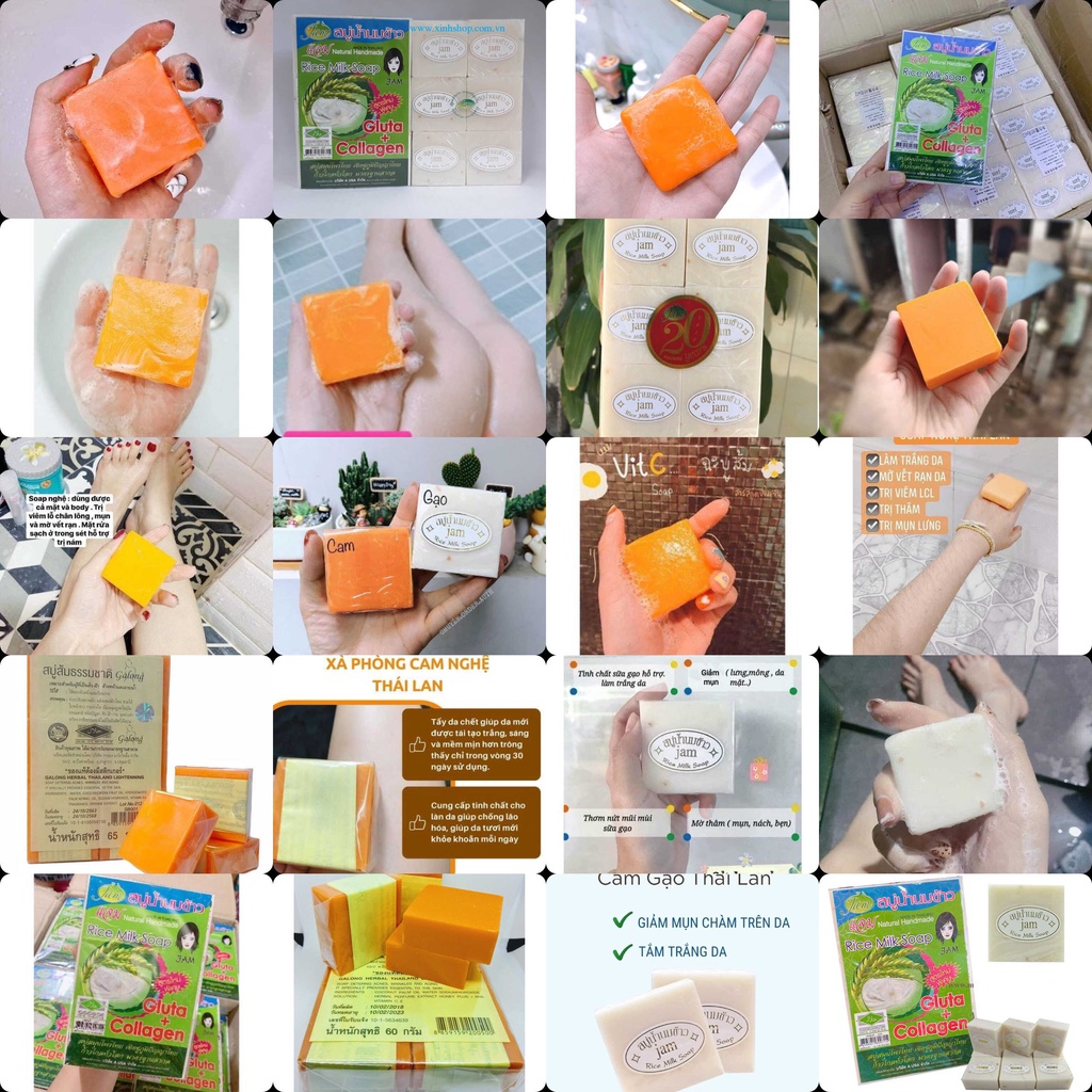 Xà phòng nghệ cam làm chất bã nhờn, sáng da, giảm mụn trứng cá