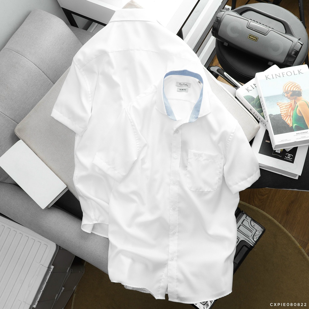 Áo sơ mi nam tay ngắn, chất vải dệt hạt cao cấp, không xù lông, dễ phối đồ 80822
