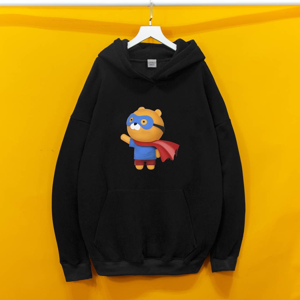 Áo nỉ Hoodie ADLV GẤU SUPERMAN Hogoto shop , Áo hoodie nam nữ nỉ bông cotton