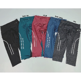Quần nữ tập gym yoga aerobic thể thao 9 tấc lưng cao chất liệu thun poly co dãn 4 chiều thấm hút mồ hôi BINSPORTS Q067