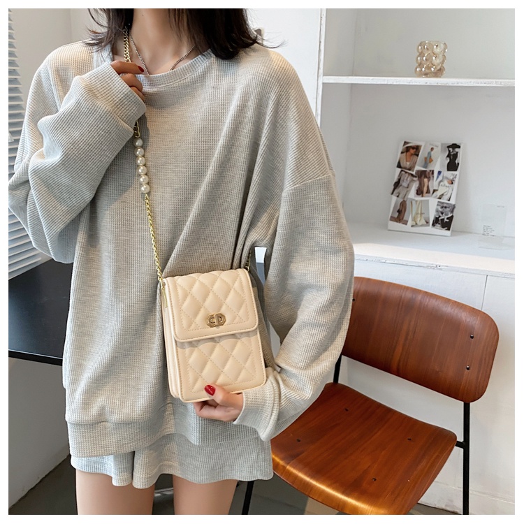 CÓ SẴN - Túi xách mini khóa xoay quai ngọc mix xích