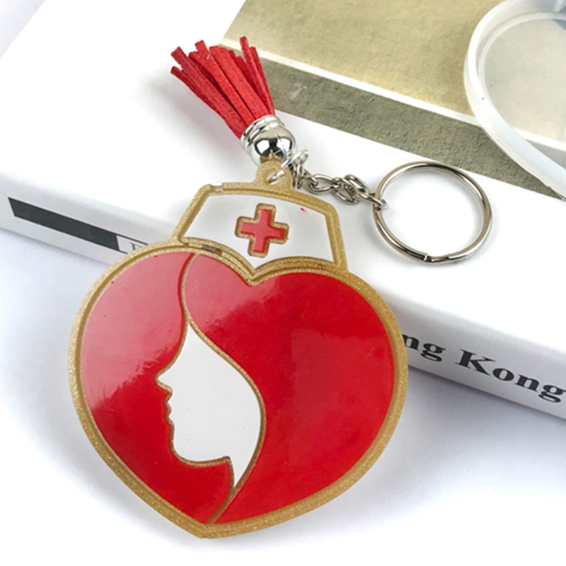 Khuôn Silicone Hình Trái Tim Làm Móc Khóa DIY