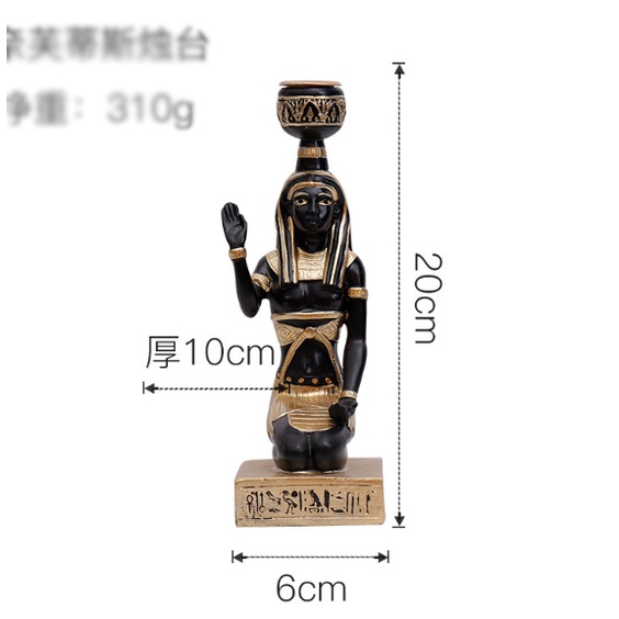 Tượng mèo Ai Cập, chân nến để bàn hình mèo ai cập phù hợp decor trưng bày nhiều không gian- quà tặng cao 20cm