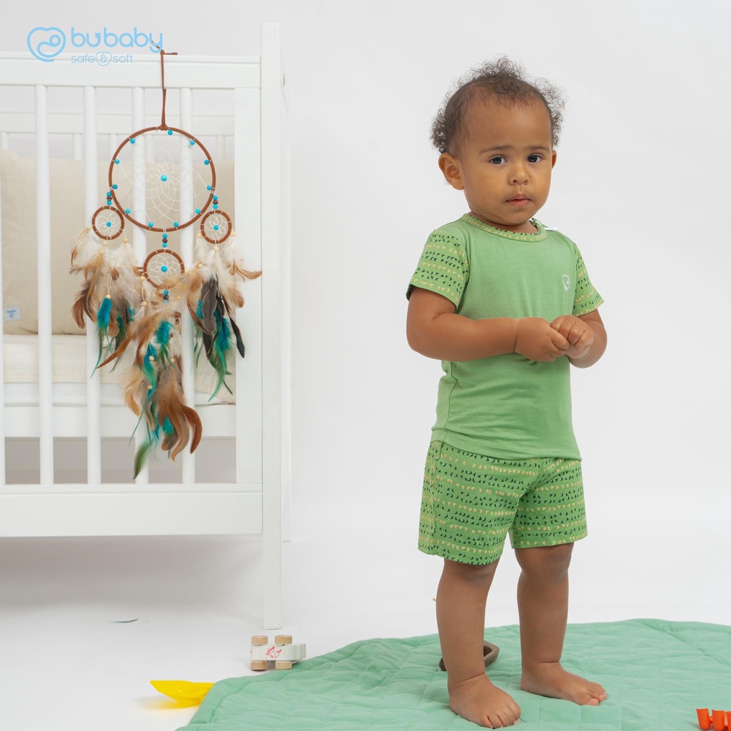 Bộ cộc tay sợi tre viền Bu 6m - 3y