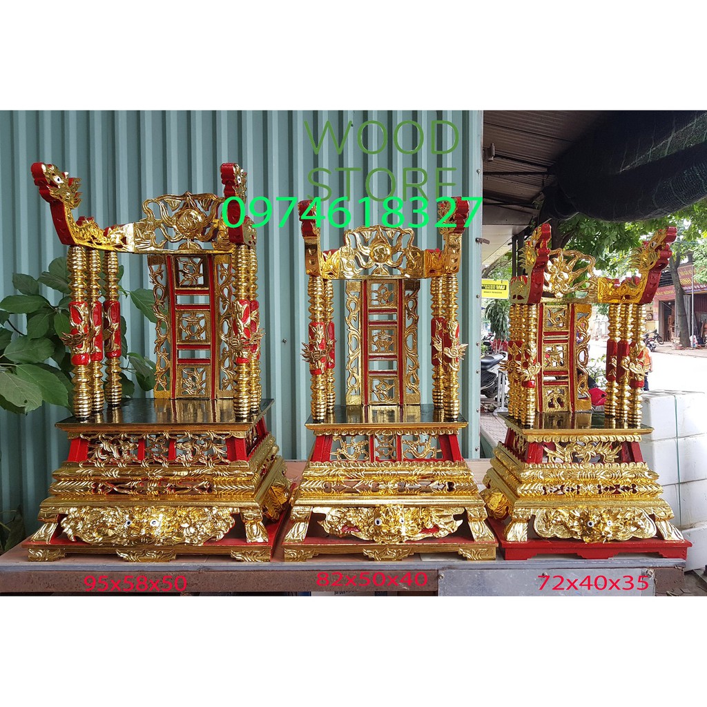 Ngai thờ-ỷ thờ-đồ thờ gỗ mít long ngai 3 cỡ tiểu tring đại cao 71x81x91