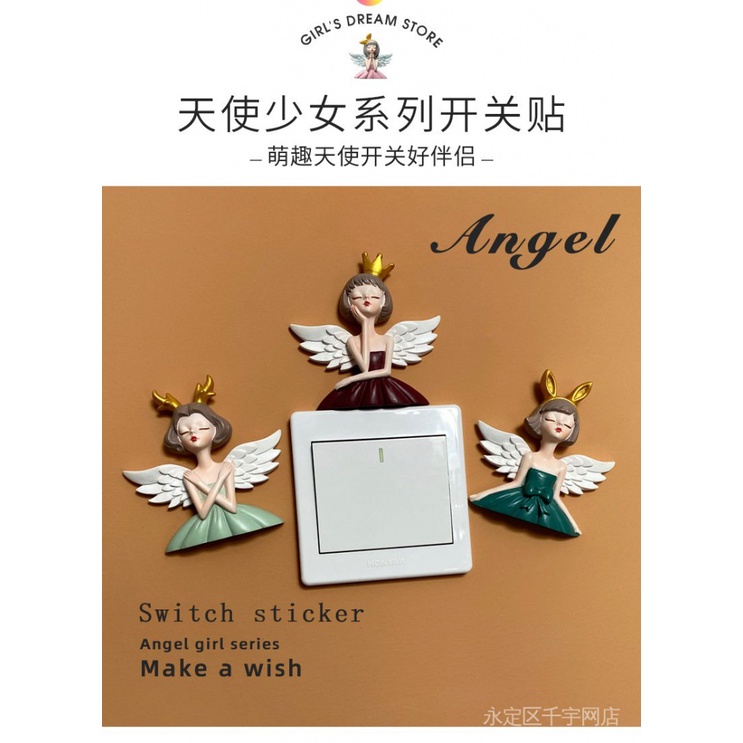 Miếng Dán Tường Trang Trí Công Tắc Bằng Nhựa Resin Phong Cách Scandinavian