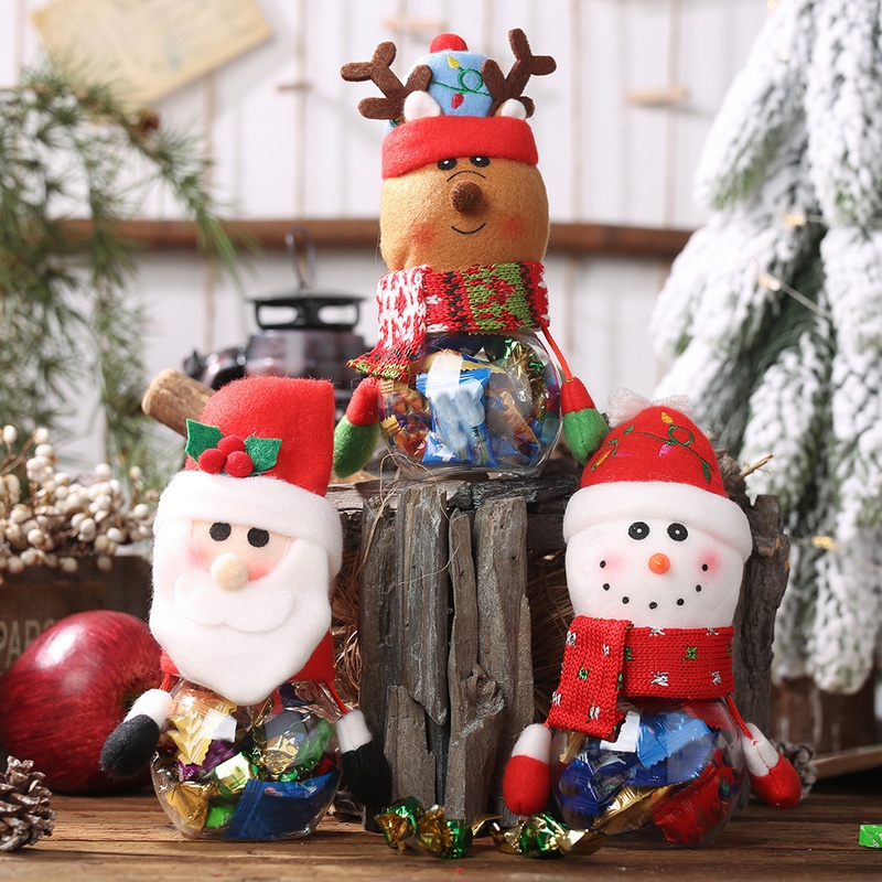 Hũ Đựng Kẹo Trong Suốt Hình Ông Già Noel Dễ Thương