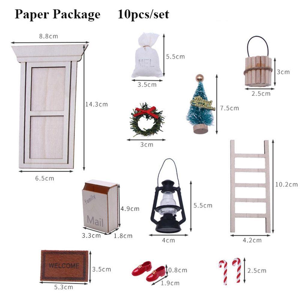 1 Set Thảm Gỗ Lót Sàn Kèm Cây Chổi &amp; Đèn Trang Trí Nhà Búp Bê