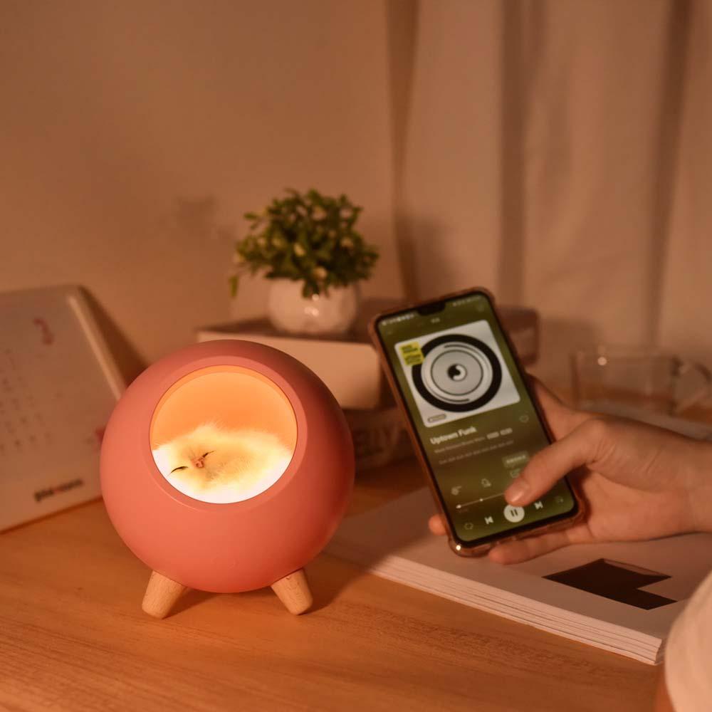 Loa Bluetooth Không Dây Hình Ngôi Nhà Mèo Có Đèn LED Dễ Thương