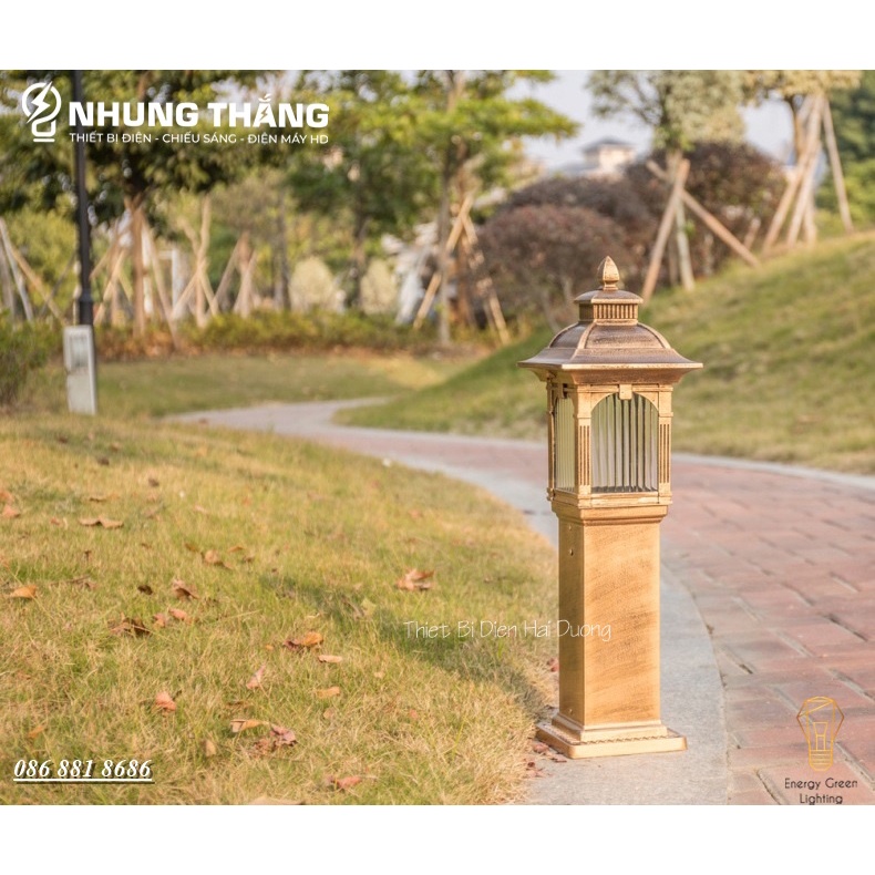 Đèn Cột Trang Trí Sân Vườn Cổ Điển DSV-1172 Chống Nước - Chiều Cao 62cm - Cắm Điện 220V - Kèm Bóng G45 - Bảo Hành 1 Năm