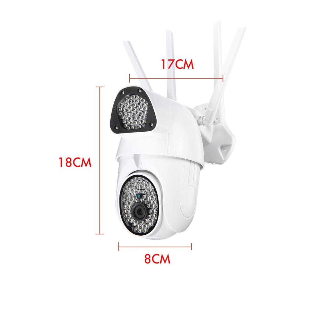 【Free 128G SD Card】 EVKVO V380 PRO APP 135LEDs Full Color Night Vision 5MP WIFI IP Camera Wireless Outdoor PTZ CCTV IP Security Camera Home Surveillance Camera with Siren Light  Motion Detection Alarm