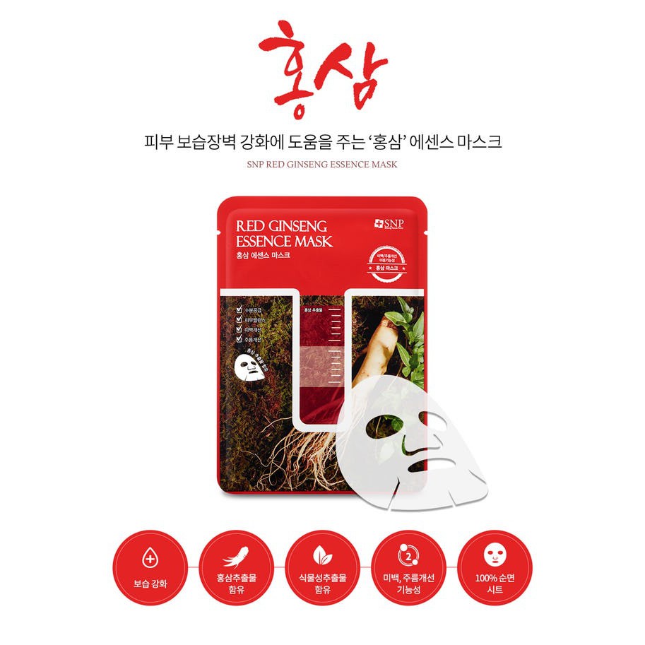 Mặt Nạ Nhân Sâm Đỏ Dưỡng Ẩm Da SNP Red Ginseng Essence Mask 25ml