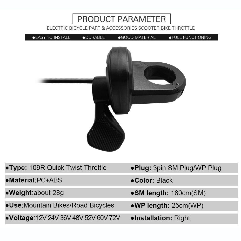 MELODG Bộ Phận Chỉnh Lưu Ngón Cái Chống Nước Cho BAFANG TT-009 Mid Motor 3Pin