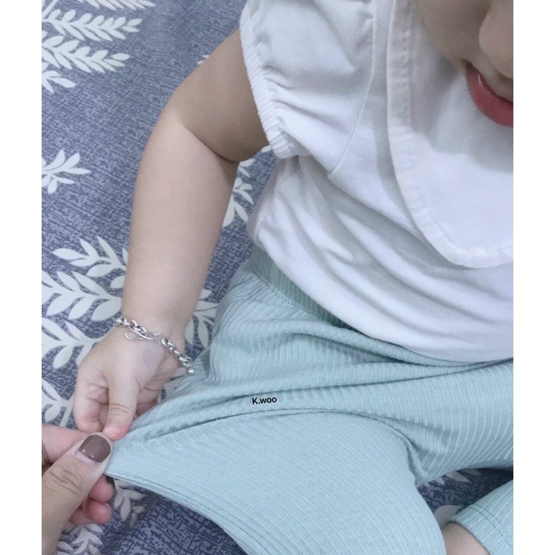 (chọn mẫu-có ảnh thật) Quần thun len gân có cúc giữa đáp đũng cho bé trai bé gái (6-17kg)