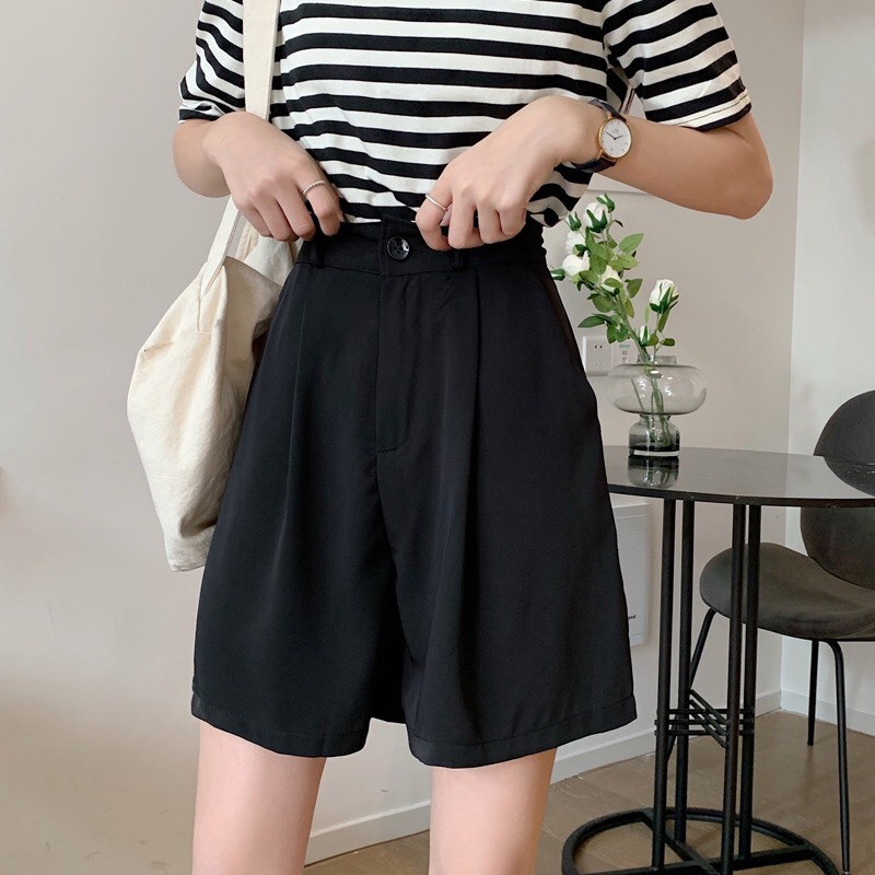 Quần Short Cạp Cao Quần Short Ống Rộng Dáng Lửng Ulzang Siêu Dễ Thương MA279