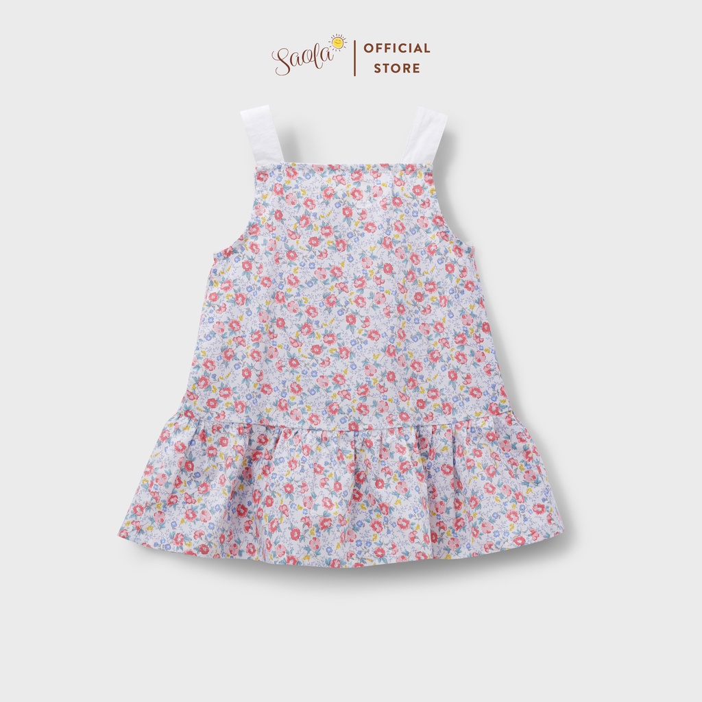 Đầm Bé Gái/Váy Bé Gái Chữ A Họa Tiết Xinh Xắn Mịn Mát Dễ Thương - SAOLA KIDS CLOTHING