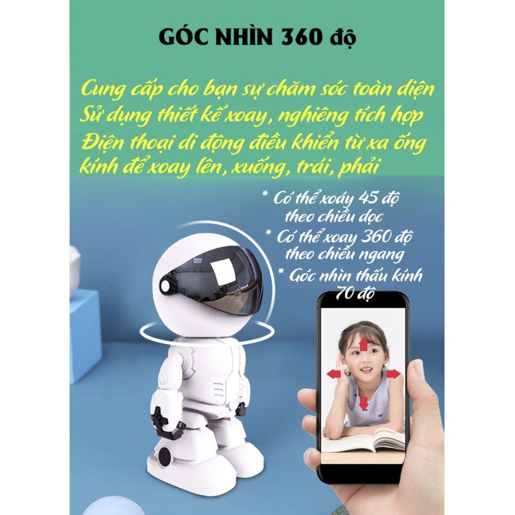 Camera đàm thoại 2 chiều mô hình Người Máy wifi Smartphone 1080p