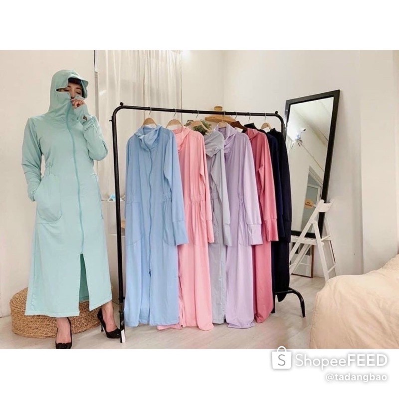 Áo chống nắng toàn thân thông hơi (tặng kèm 5 khẩu trang su 3d)