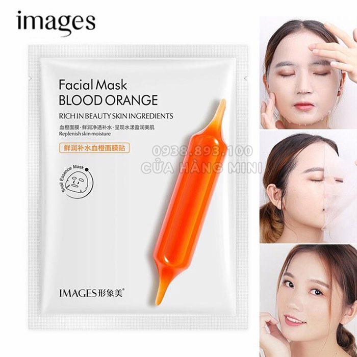 Combo 3 Gói Mặt Nạ Serum Dưỡng Trắng Da IMAGES Facial Mask Blood Orange