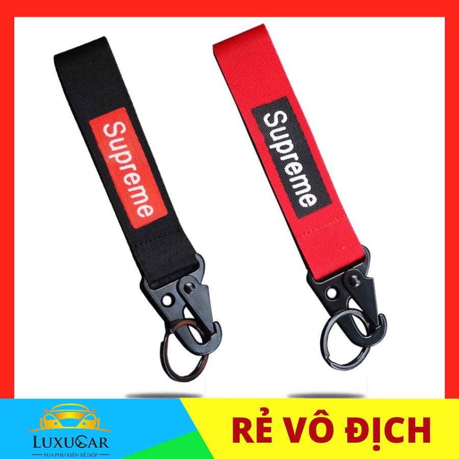 Móc chìa khóa vải phong cách thời trang SUP-REME cao cấp cá tính phù hợp móc xe hơi, xe máy,oto