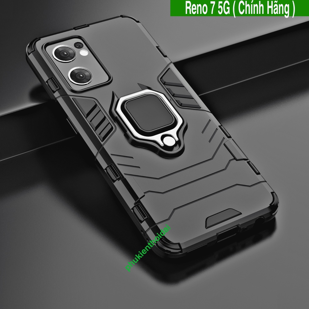 Ốp lưng Oppo Reno 7 5G Iron Man Iring chống sốc giá đỡ mặt lưng xem phim bảo vệ toàn diện