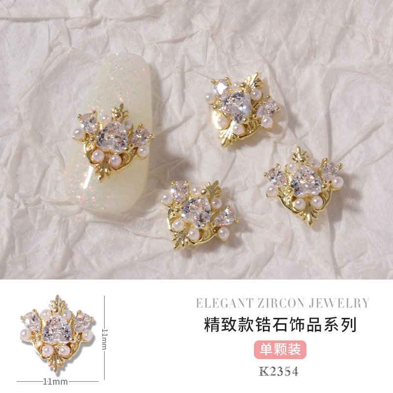 Phụ Kiện Trang Trí Móng Tay Hình Bướm/ Trái Tim/ Ngọc Trai Xinh Xắn