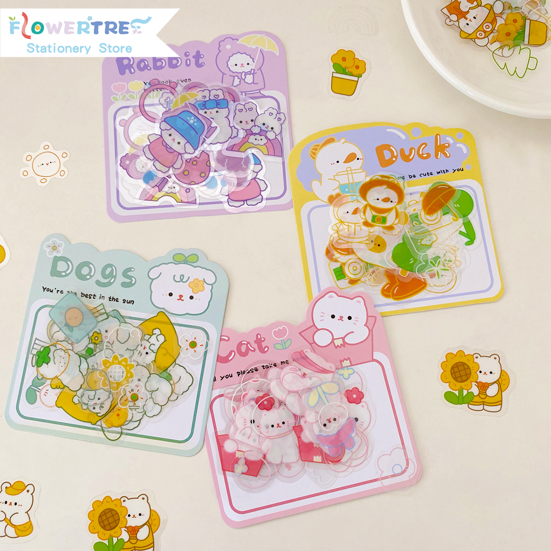 Flowertree Sticker Set 30 Miếng Dán Hình Sở Thú Nhỏ Trang Trí Sổ Tay