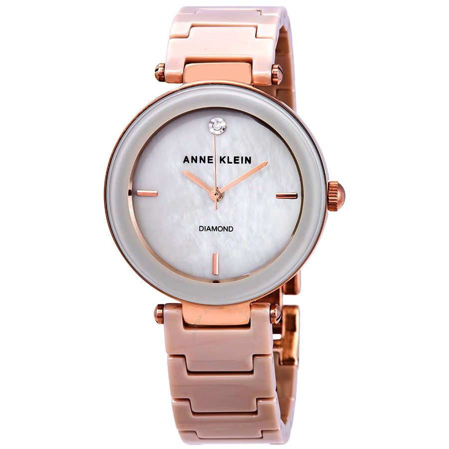 Đồng hồ đeo tay nữ hiệu Anne Klein AK/1018RGTN(ceramic+ kim cương)