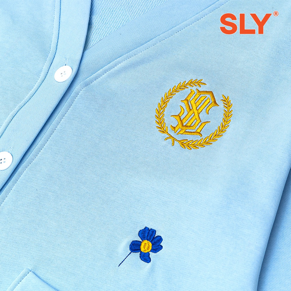 Áo Khoác Cardigan SLY Flora Vải Nỉ Chân Cua màu Xanh | BigBuy360 - bigbuy360.vn