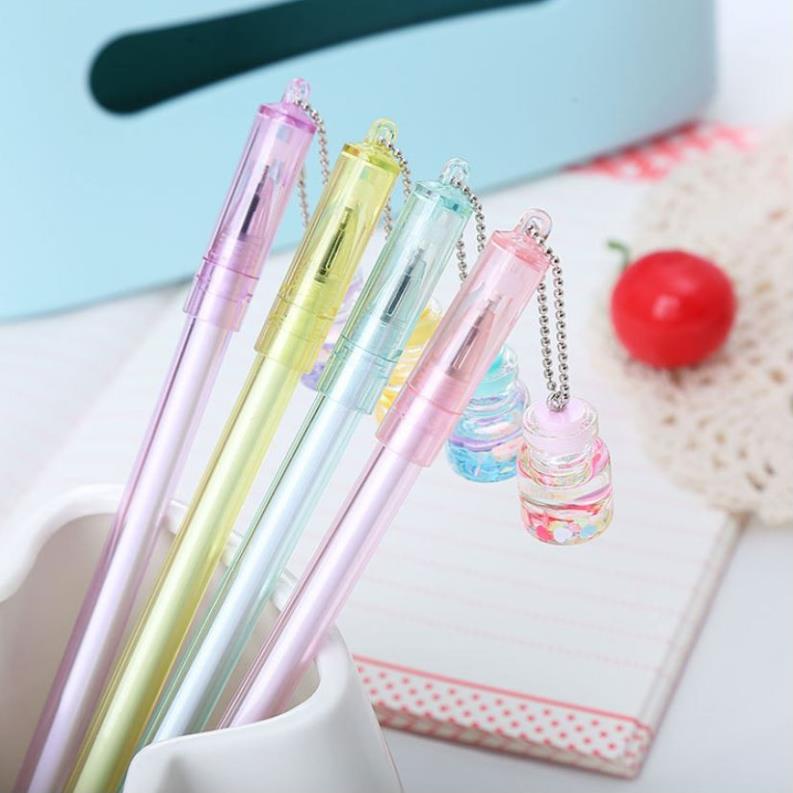 Bút Gel Nước Mực Đen Trong Suốt Lọ Thủy Tinh H66