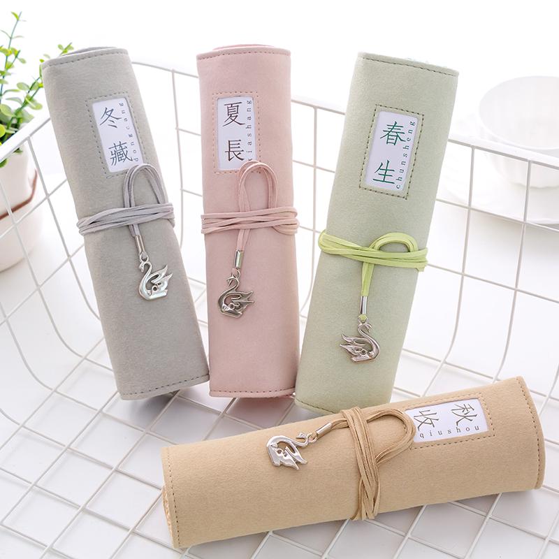 Túi đựng bút bằng vải thiết kế cuộn tròn đa năng tiện dụng