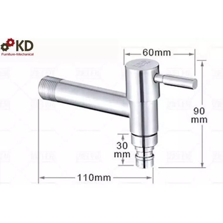 Vòi hồ inox 304 Richtree kết hợp vòi lắp máy giặt