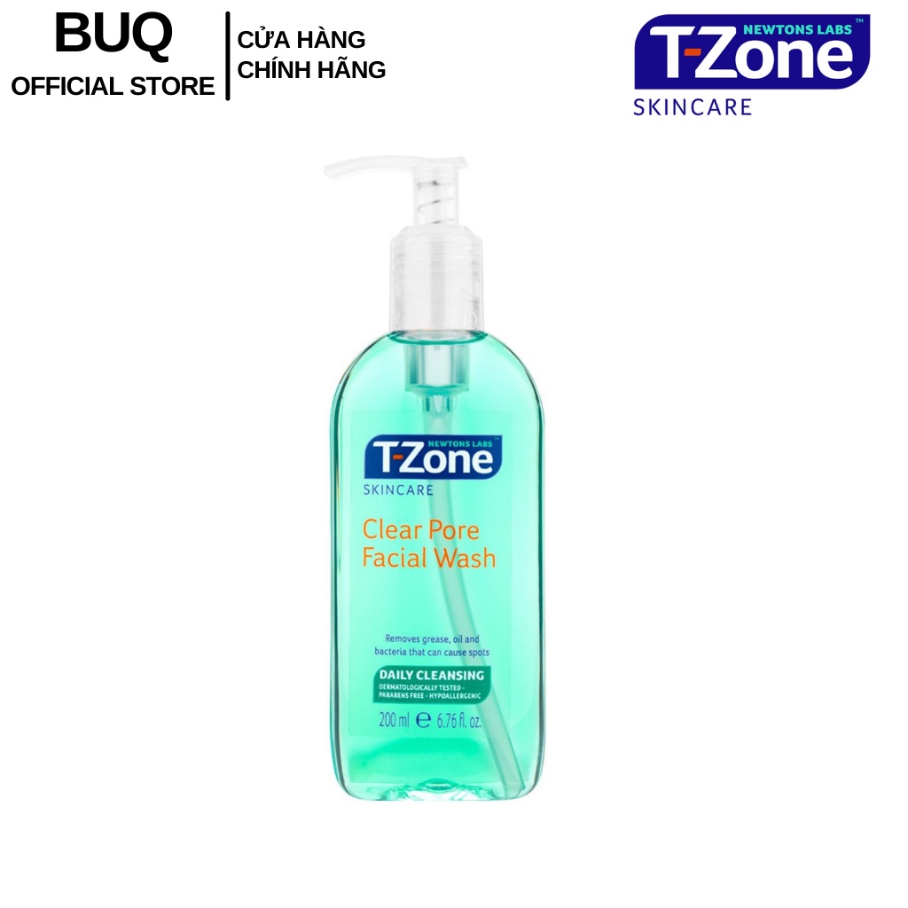 Gel Rửa Mặt Tràm Trà Cho Da Dầu Mụn T-Zone Clear Pore Facial Wash 200ml