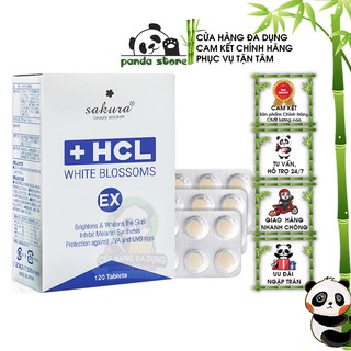 Viên uống giảm nám trắng da Sakura HCL White Blossoms EX giúp đẹp da chống nắng làm mờ thâm sạm tàn nhang chống lão hóa