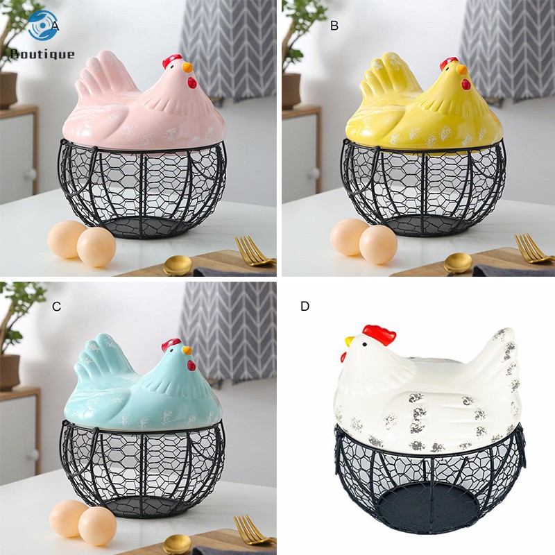 Rổ Đựng Trứng Bằng Dây Kim Loại Trang Trí Nhà Cửa