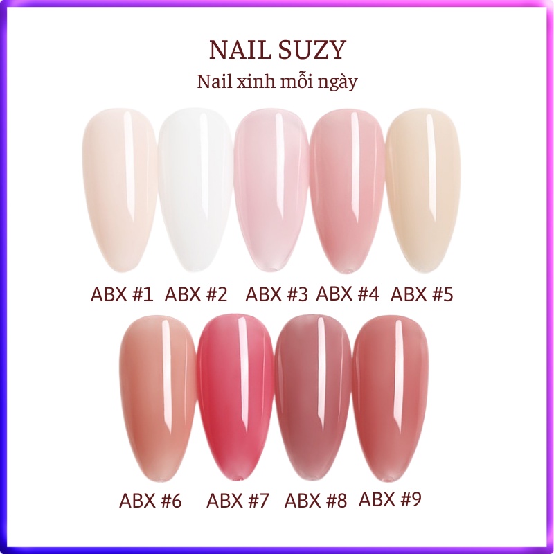 Sơn gel AS sơn thạch sơn gel thạch sơn móng tay dùng máy hơ gel tone hồng thạch thạch nude NAIL SUZY mã ABX 15ml